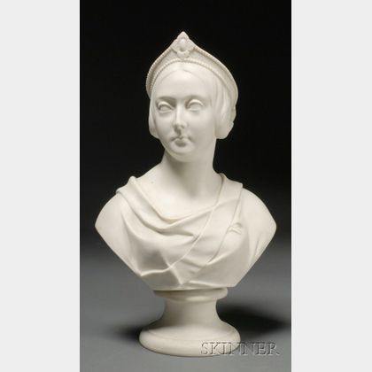 Kerr Worcester Parian Bust of Queen Victoria