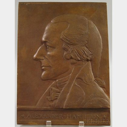 Cast Bronze Bust of Alexander Hamilton Wall Plaque