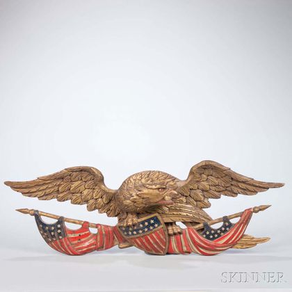 Carved and Painted Eagle Plaque