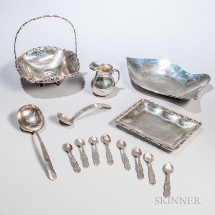 Fourteen Mexican Silver Items 