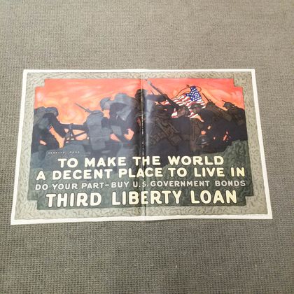 Herbert Paus WWI Third Liberty Loan Lithograph Poster