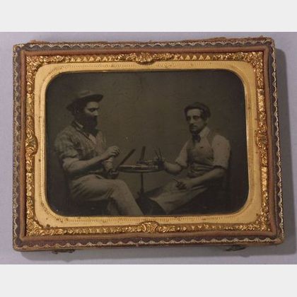 Quarter-Plate Ambrotype of Two Instrument Makers at Work