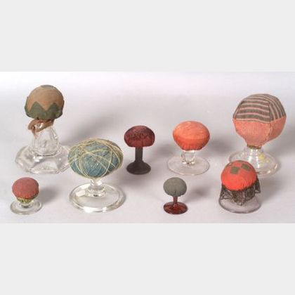 Collection of Eight Make-Do Pincushions
