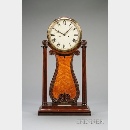 Mahogany Shelf Lyre Clock