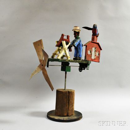 Carved and Painted Figural Folk Art Whirligig