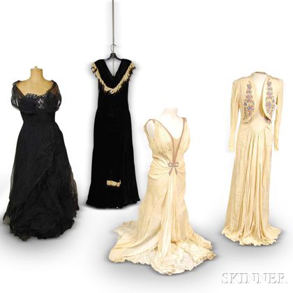 Four Vintage Lady's Evening Dresses