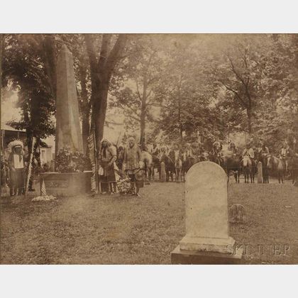 Cody, Buffalo Bill (1846-1917) Photograph Taken at Uncas's Grave, 1907.