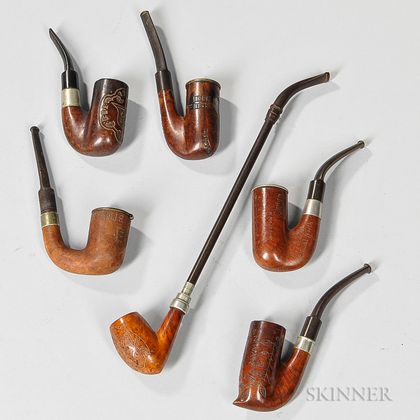 Six Boer War Carved Pipes