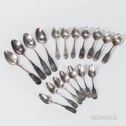 Group of Coin and Sterling Silver Spoons