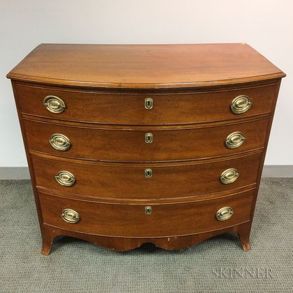Federal Cherry Bow-front Chest of Drawers