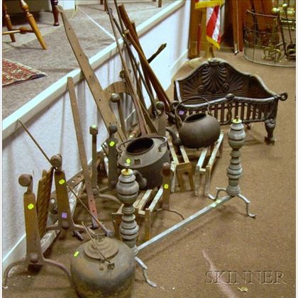 Large Lot of Assorted Cast and Wrought Iron Items