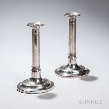 Sheffield Sterling Silver Weighted Candlesticks