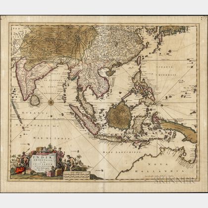China, India, Southeast Asia. Nicolaes Visscher (1618-1709) Indiae Orientalis, nec non Insularum Adiacentium Nova Descriptio.