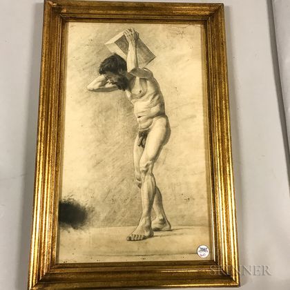 Framed Drawing of a Male Nude