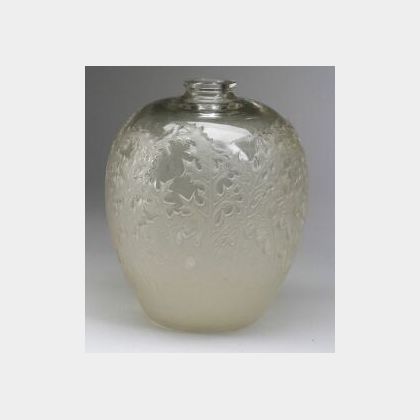 Rene Lalique "Acanthes" Glass Vase