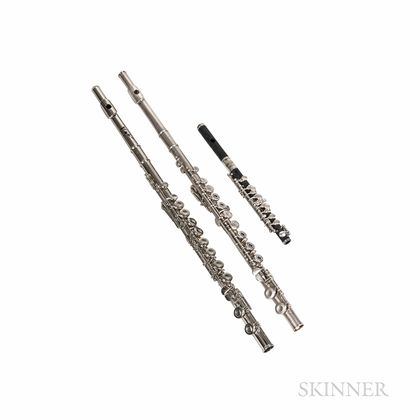 Three Student Flutes, Selmer, Pearl, and Bundy