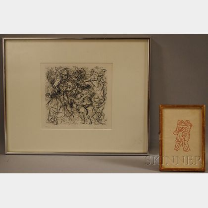 Four Works on Paper: Aristide Maillol, (French, 1861-1944),Daphnis and Chloe