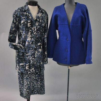 Missoni Black, Blue, and Purple Wool Blend Lady's Suit