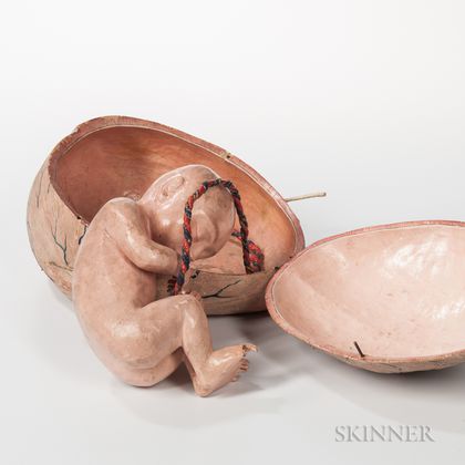 Papier-mache Anatomical Model of a Uterus/Fetus