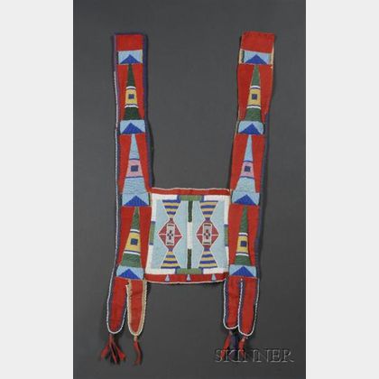 Northern Plains Beaded Hide and Cloth Horse Collar