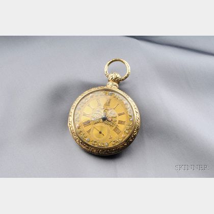 Antique 18kt Tricolor Gold Pair Case Open Face Pocket Watch, Joseph Johnson