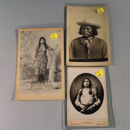 Three Cabinet Cards with Native American Portraits
