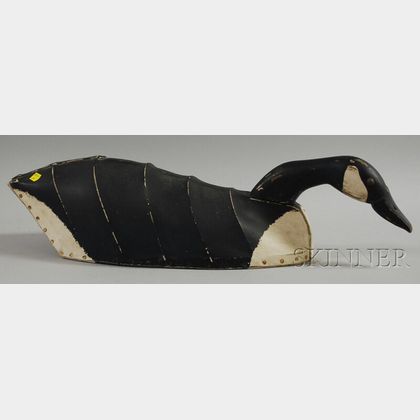 Canvas-covered Canada Goose Decoy with Articulated Neck