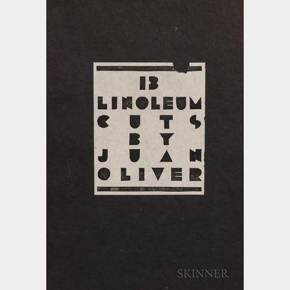 Juan Oliver (American, 20th Century) Portfolio of Thirteen Prints: 13 Linoleum Cuts by Juan Oliver, New York