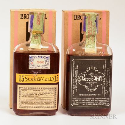 Brookhill Old Style Sour Mash 15 Years Old 17 Years Old, 2 pint bottles (oc) 