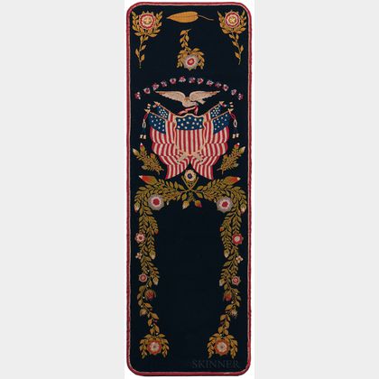 Embroidered Patriotic Textile with Eagle