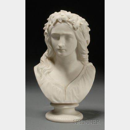 Copeland Parian Bust of Ophelia