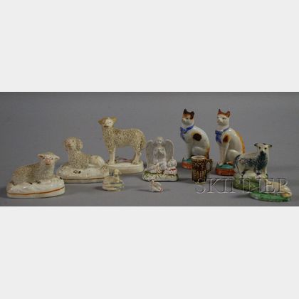 Eight Small Ceramic Animal Figures and Three Miniature Figurals