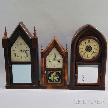 Two Connecticut Steeple Clocks and a Beehive Clock