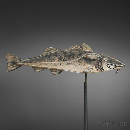 Painted and Carved Codfish Weathervane