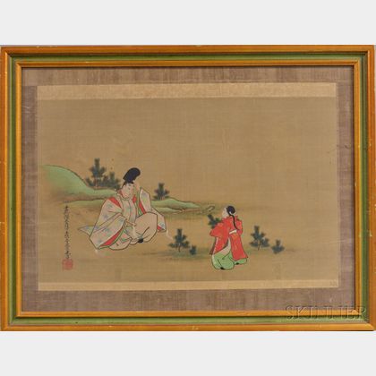 Painting Depicting a Shogun and a Girl