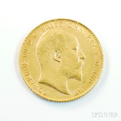 1907 British Gold Sovereign. Estimate $200-300