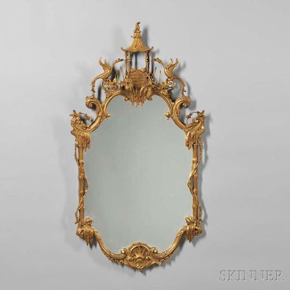 Chinese Chippendale-style Gilt Composite Mirror