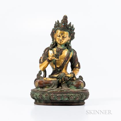 Parcel-gilt Bronze Figure of Vajrasattva Buddha