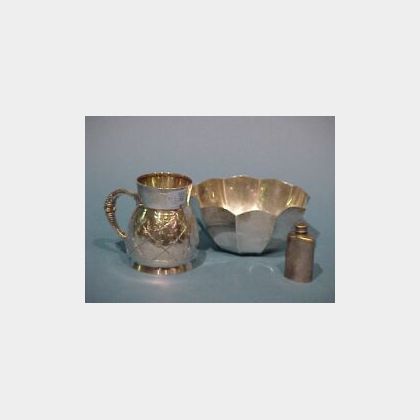 Tiffany & Co. Sterling Silver Bowl, Mug and Small Flask. 