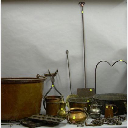 Group of Assorted Copper and Iron Hearth and Domestic Items