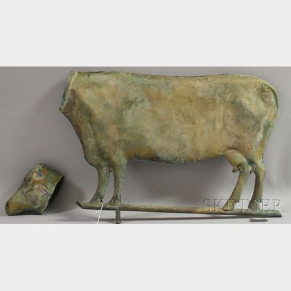 Patinated Molded Cow Weather Vane