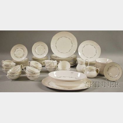 Eighty-two-piece Royal Doulton Coronet Pattern Porcelain Dinner Service. 