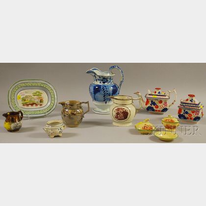 Eleven Pieces of Assorted English Decorated Ceramic Tableware
