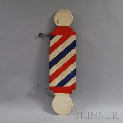 Paint-decorated Barber's Pole Sign