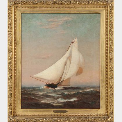 Warren Sheppard (New Jersey, 1858-1937) Portrait of a Sailing Yacht Flying the Burgee of the New York Yacht Club