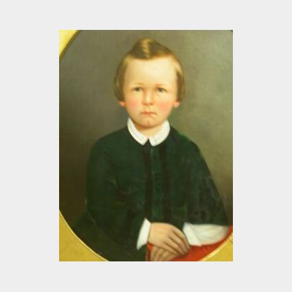 Framed Oil Portrait of a Boy. 