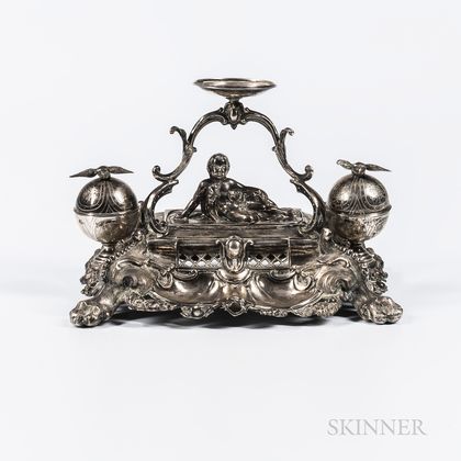 Continental Silver Inkwell