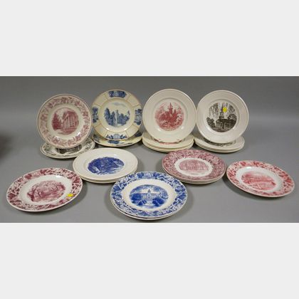 Twenty-three Assorted Wedgwood University and College Ceramic Plates