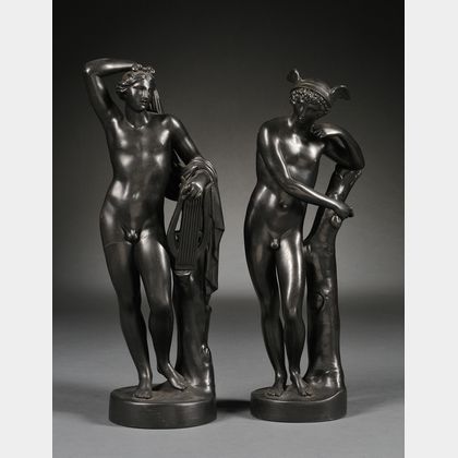 Two Wedgwood Black Basalt Figures