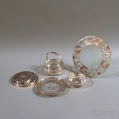 Eight Pieces of Sterling Silver Overlay